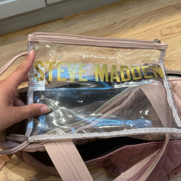 Steve Madden Diaper Bag Quilted Blush Pink - Picture 8 of 15